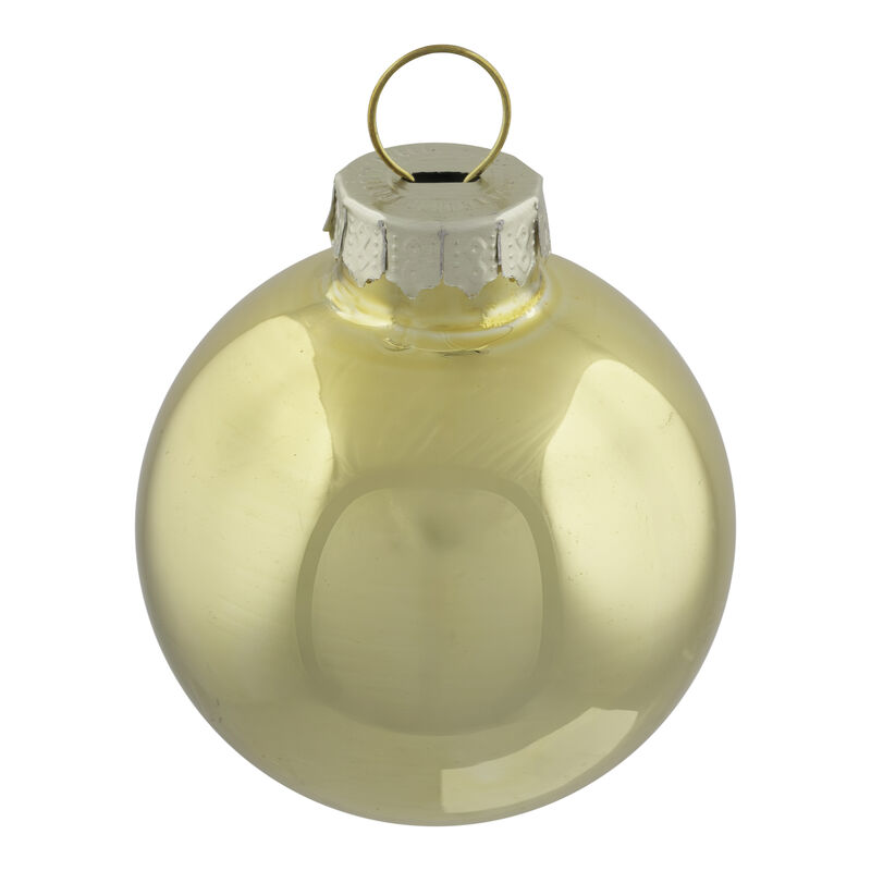 10ct Shiny and Matte Champagne Gold Glass Ball Christmas Ornaments 1.75" (45mm) image number 5