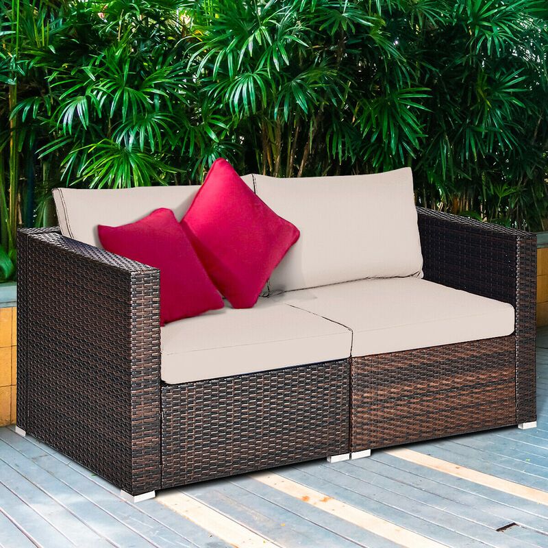 Patio Rattan Outdoor Loveseat For Outdoor Seating image number 5