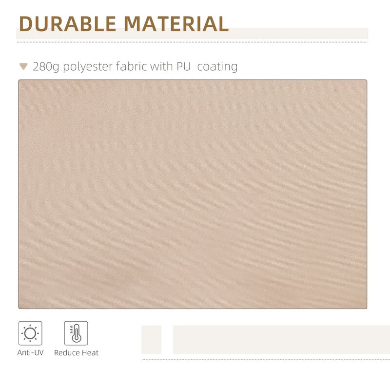 Brown Patio Shield: 12'x10' Manual Retractable Awning for Outdoor Spaces