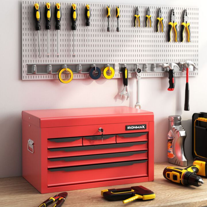 24" 6-Drawer Portable Tool Chest with Lock and Top Storage for Garage Repair Shop