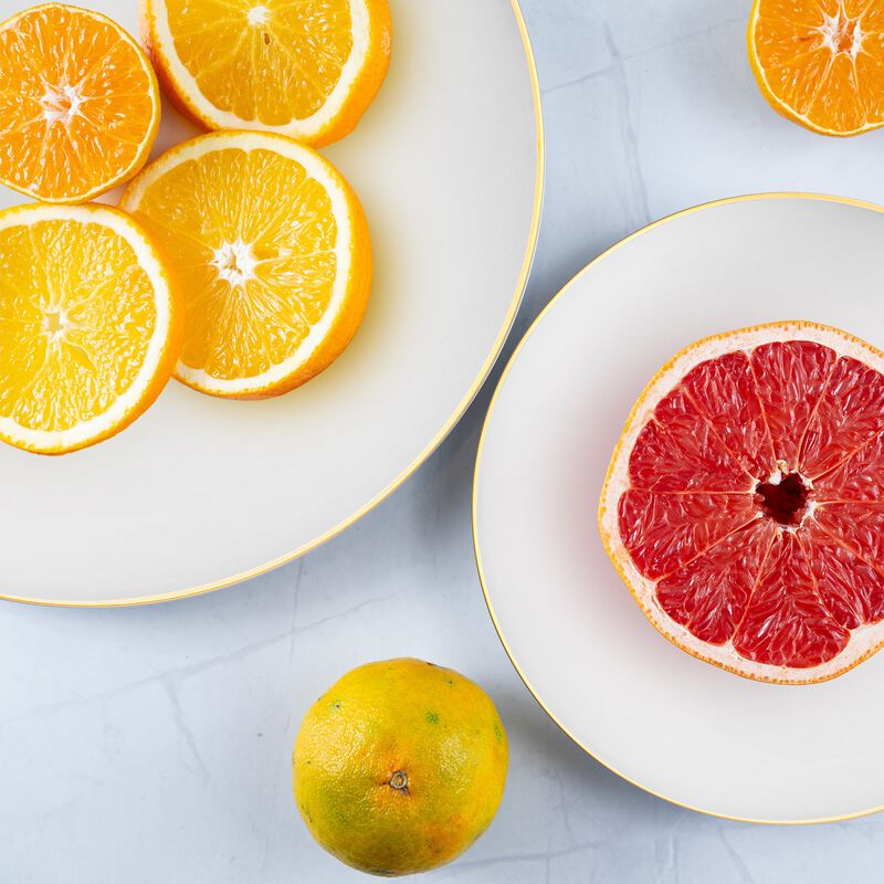 White with Gold Rim Organic Round Plastic Dinnerware Value Set (40 Sets) image number 8
