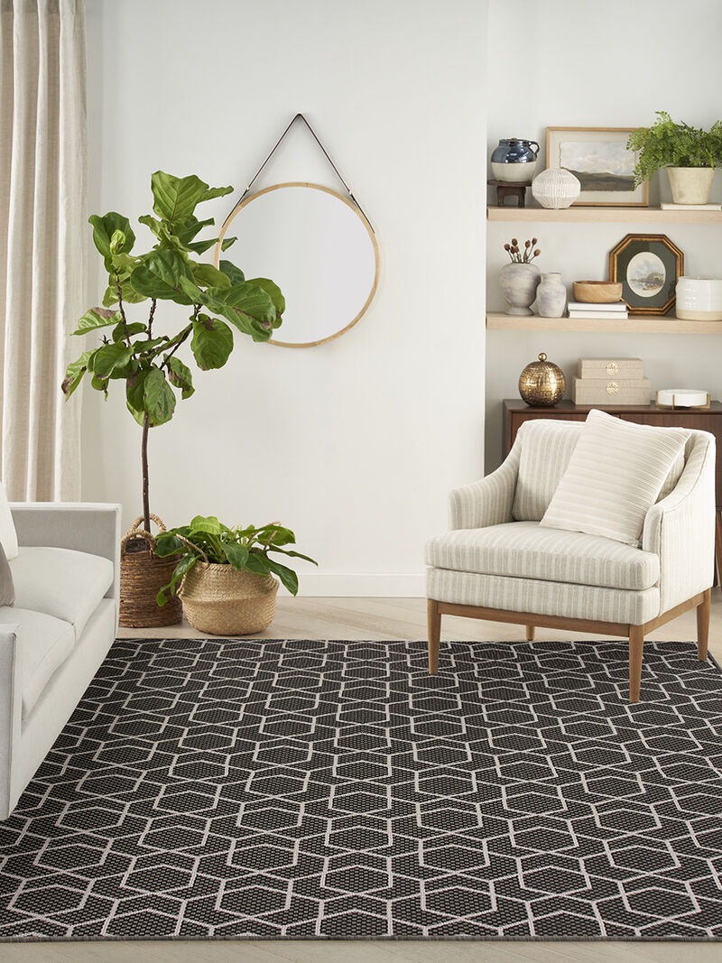 Horizon Indoor/Outdoor HOZ01 Black 9' x 12' Rug