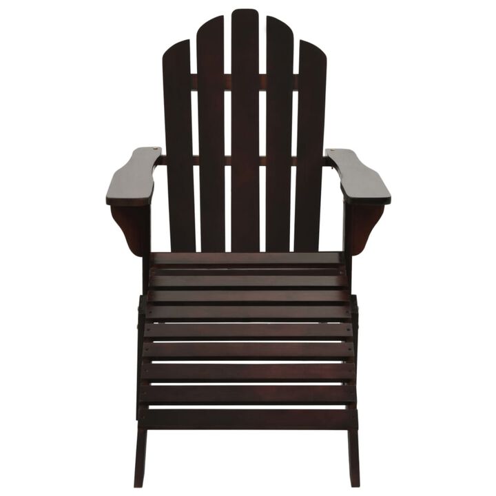 vidaXL Garden Chair with Ottoman Wood Brown