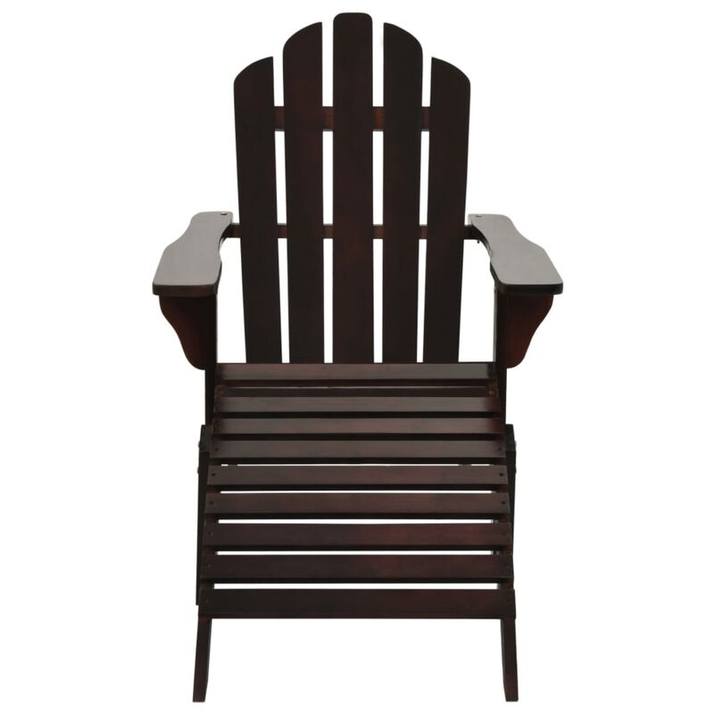 vidaXL Garden Chair with Ottoman Wood Brown