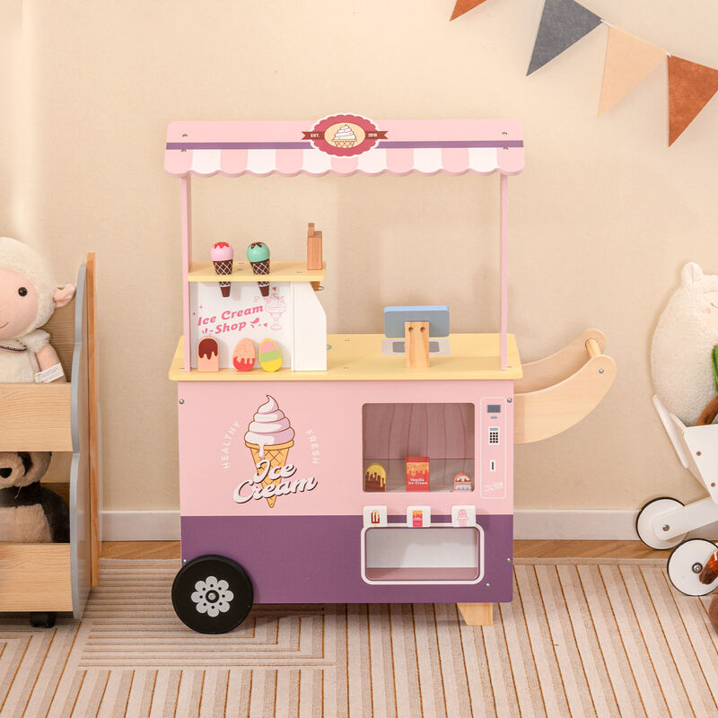Kids Ice Cream Truck Toy Set with Vending Machine, Pretend Play for Toddlers image number 1