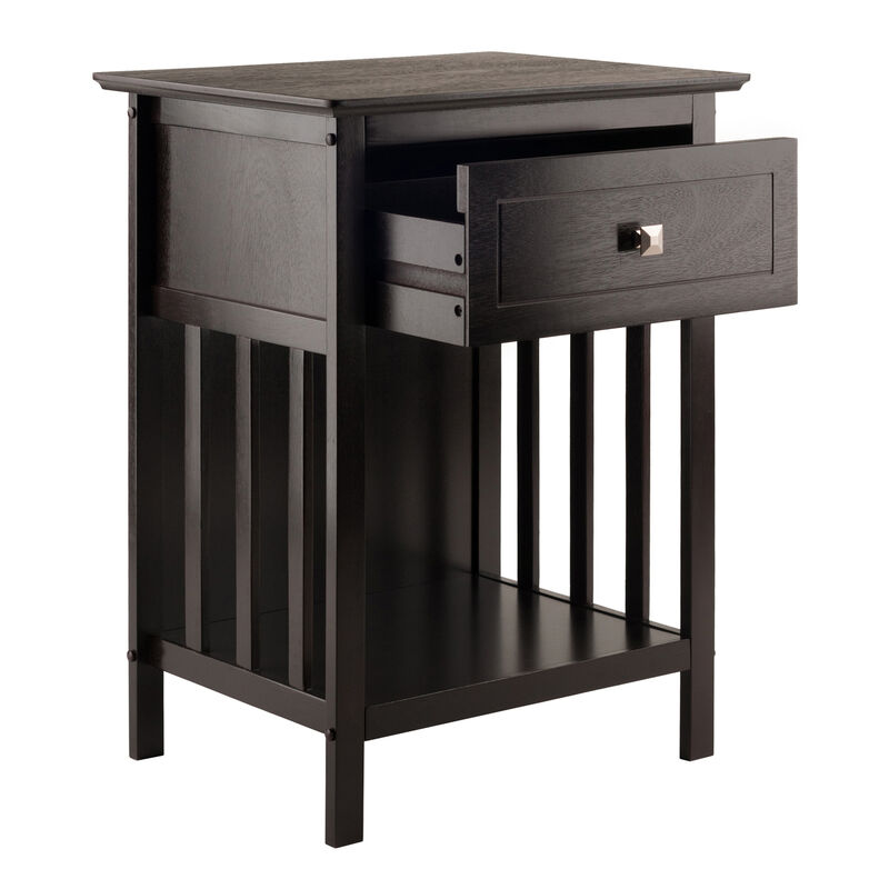 Winsome Solid Composite Wood Marcel Accent Table in Dark Coffee Finish image number 4