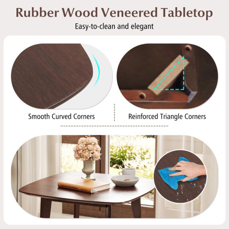 Hivvago 3-Piece Dining Table Set with Wooden Square Kitchen Table and 2 Chairs