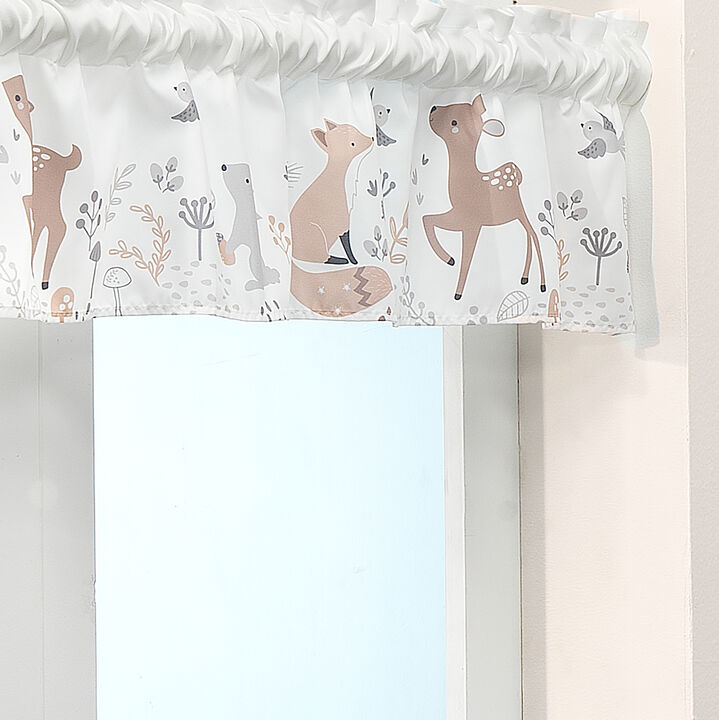 Bedtime Originals Deer Park Gray Window Valance - Deer/Fox