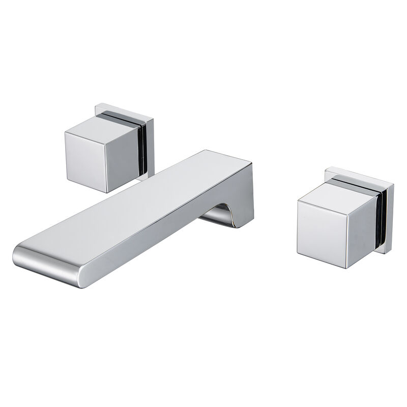 Mondawe Luxury 8 in. Widespread Wall Mounted Bathroom Faucet with Double Handles with Valve (1-Pack)