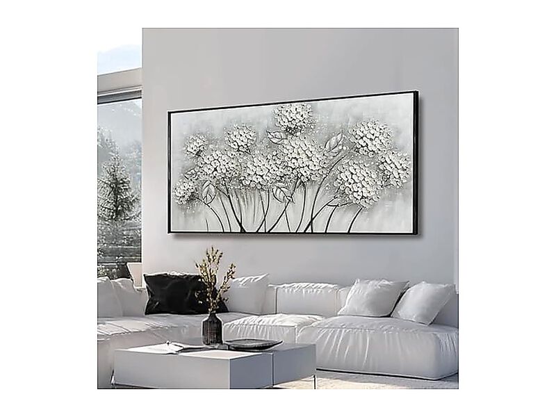 Large Flowers Oil Modern Decor Floral Canvas Living Room Bedroom Kitchen Office image number 1
