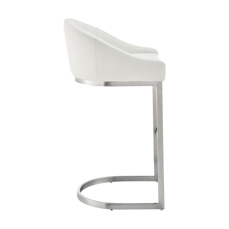 Atherik Bar Stool in Metal/Faux Leather