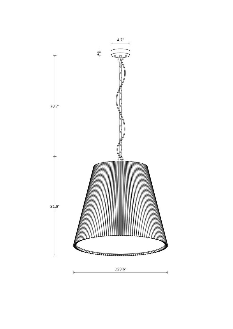 Beacon Lighting Amici 3-Light Pendant Light with Pleated Linen Shades Modern Ceiling Pendant image number 3