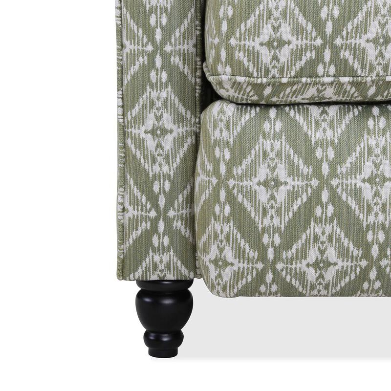 ProLounger Pushback Recliner in Pistachio Green Diamond Medallion Print