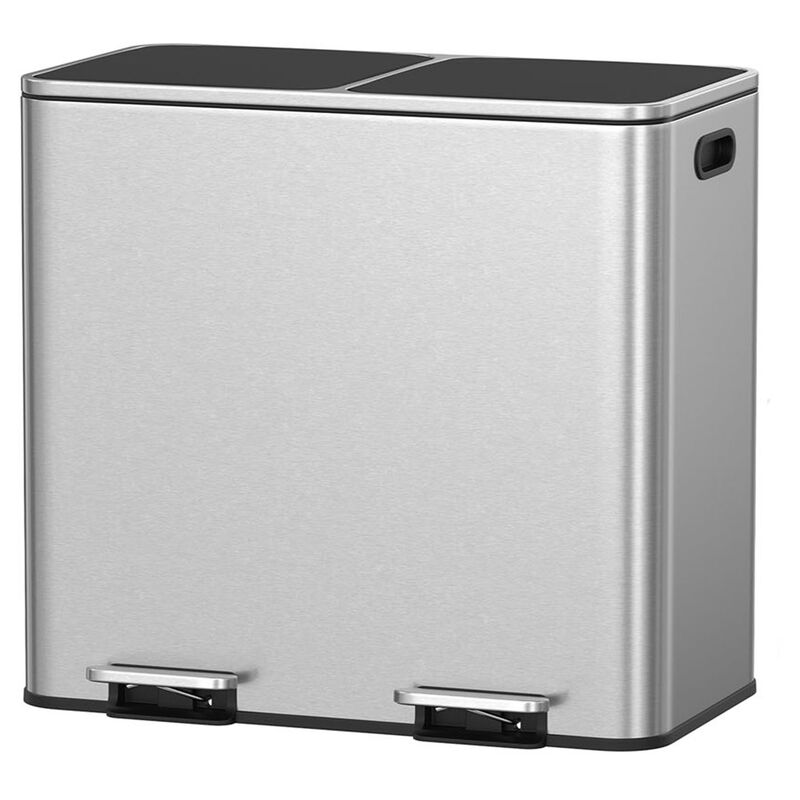 2 x 10.6 Gallon Kitchen Trash Can Set Dual 40L Garbage Bins image number 0