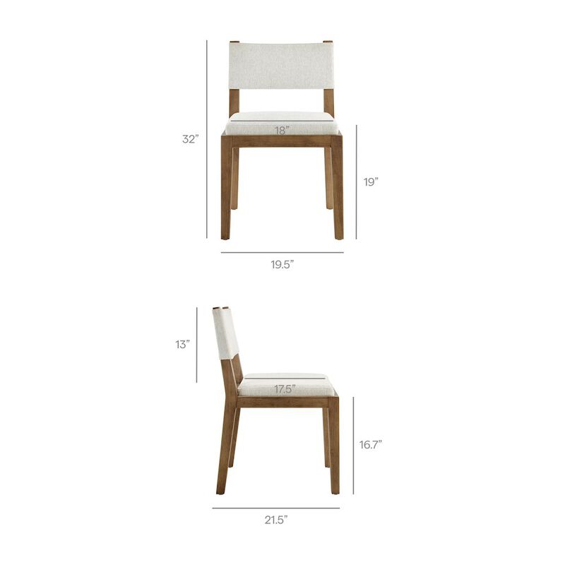 Calder Fabric Upholstered Wood Armless Dining Chair image number 1