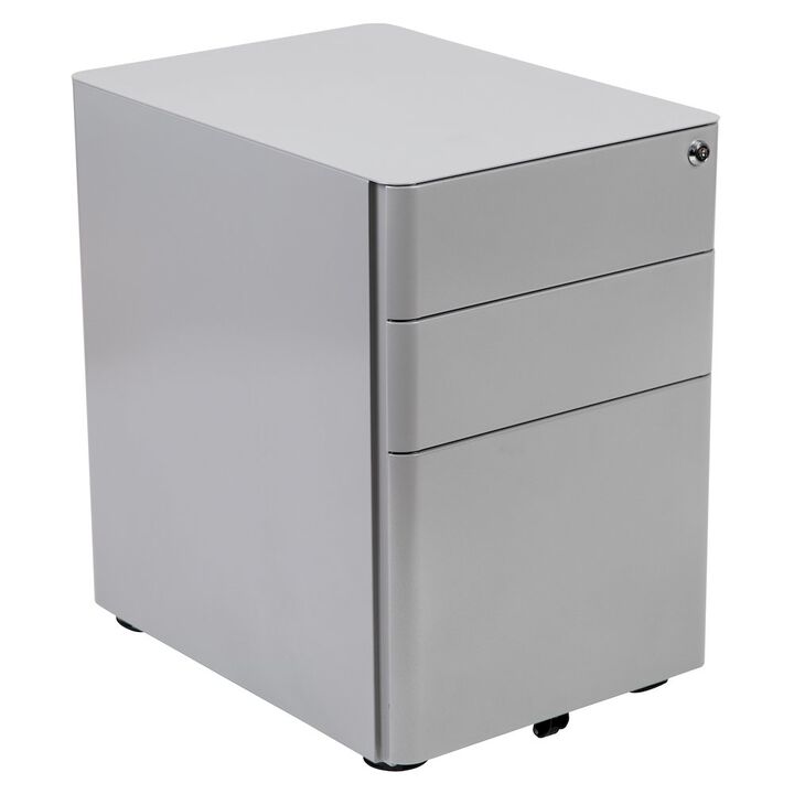Flash Furniture 3-Drawer Mobile Locking Filing Cabinet with Anti-Tilt Mechanism, Gray