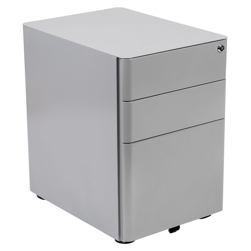 Flash Furniture 3-Drawer Mobile Locking Filing Cabinet with Anti-Tilt Mechanism, Gray image number 0
