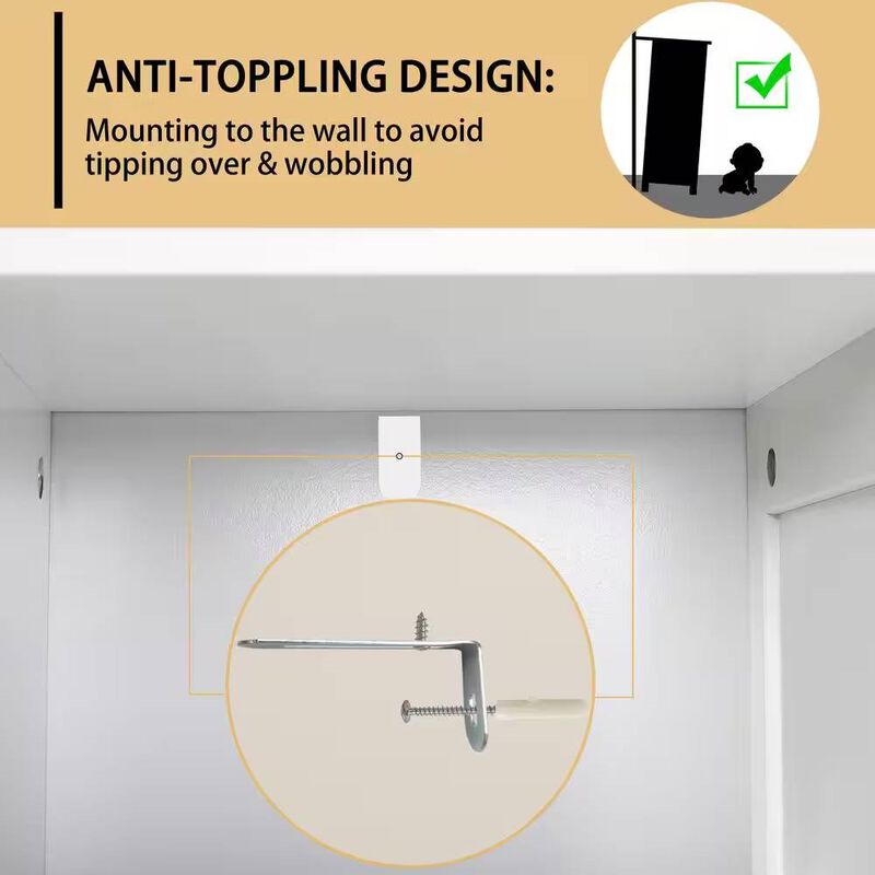 Wood Finish Modern Farmhouse 4-Drawer Bathroom Storage Cabinet