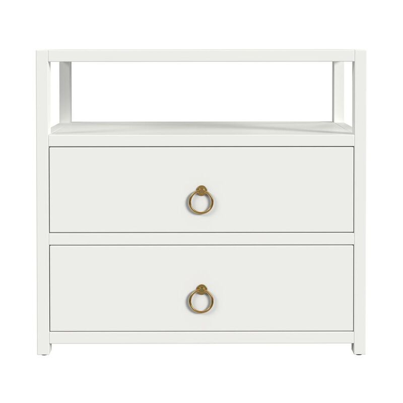 Butler Specialty Company Lark 2 Drawer Wide Nightstand, White
