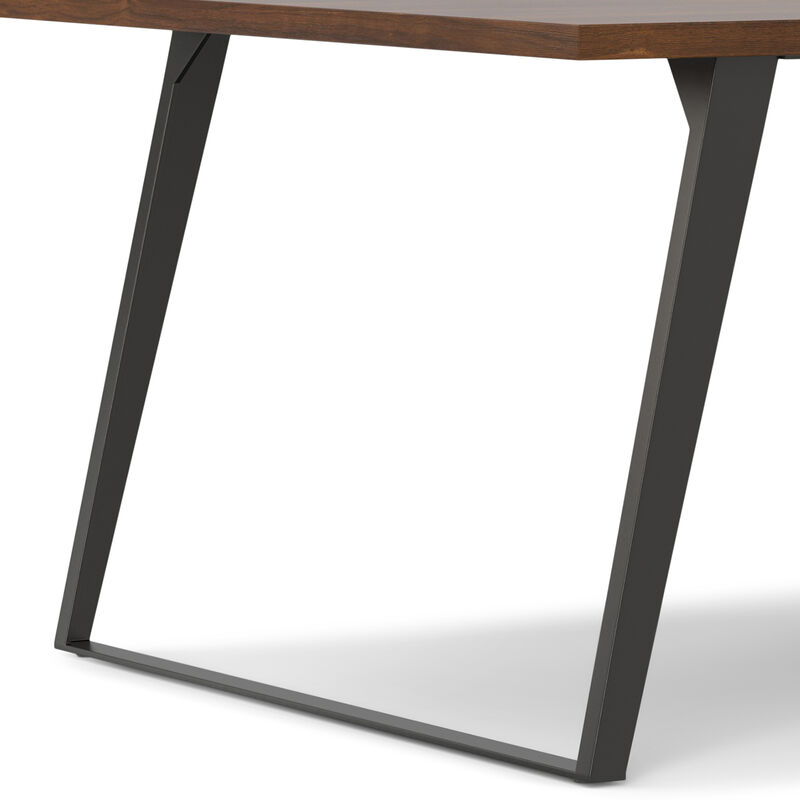 Lowry 54 inch x 54 inch Square Modern Industrial Square Dining Table in Walnut Veneer