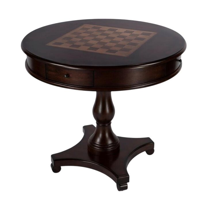 Butler Specialty Fredrik 34"D Round Game Table, Dark Brown