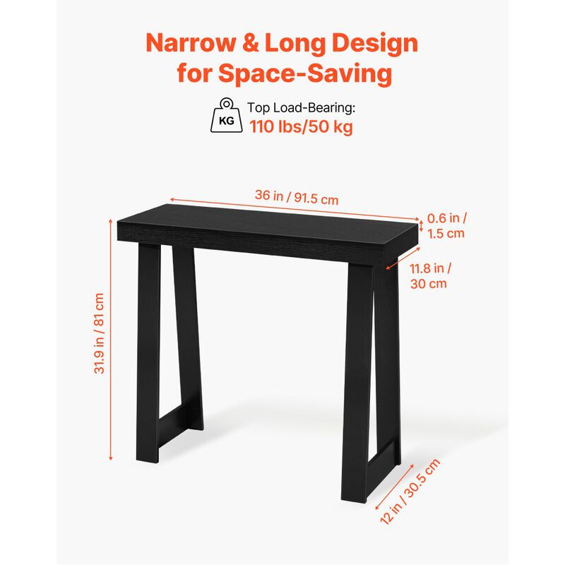 Modern Narrow Console Table for Hallway and Behind Sofa Use image number 2