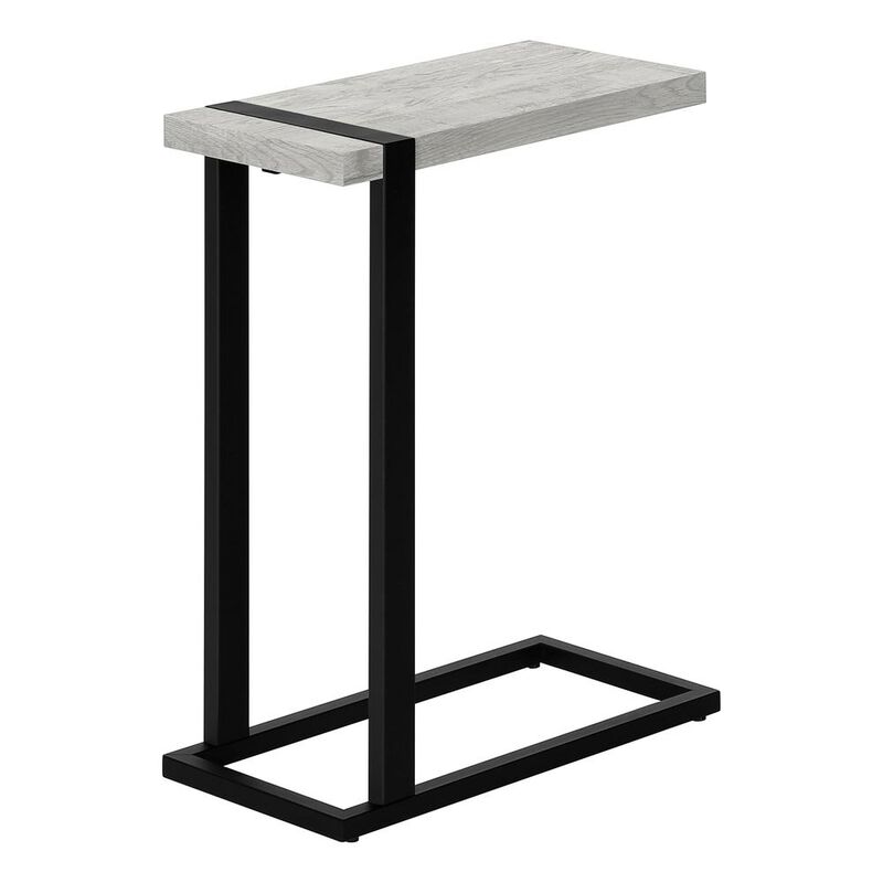 Accent Table, C-shaped, End, Side, Snack, Living Room, Bedroom, Grey Laminate