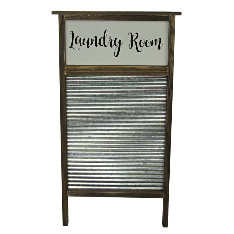 Wood and Metal Vintage Washboard Laundry Room Wall Hanging image number 0
