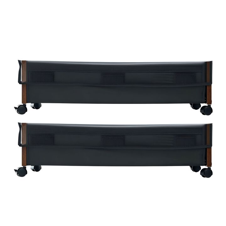 2 Pack Under Bed Storage Bins with Wheels, Rolling Organizer for Clothes Shoes