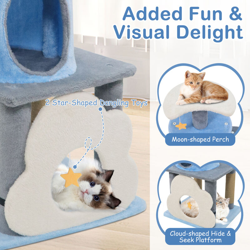 Modern 31.5" Multi-Level Cat Tree Tower for Kittens image number 4
