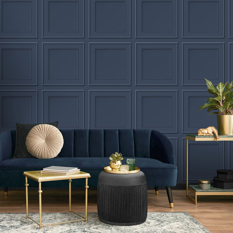 Cezanne Dark Blue Beaded Panel Wallpaper image number 2