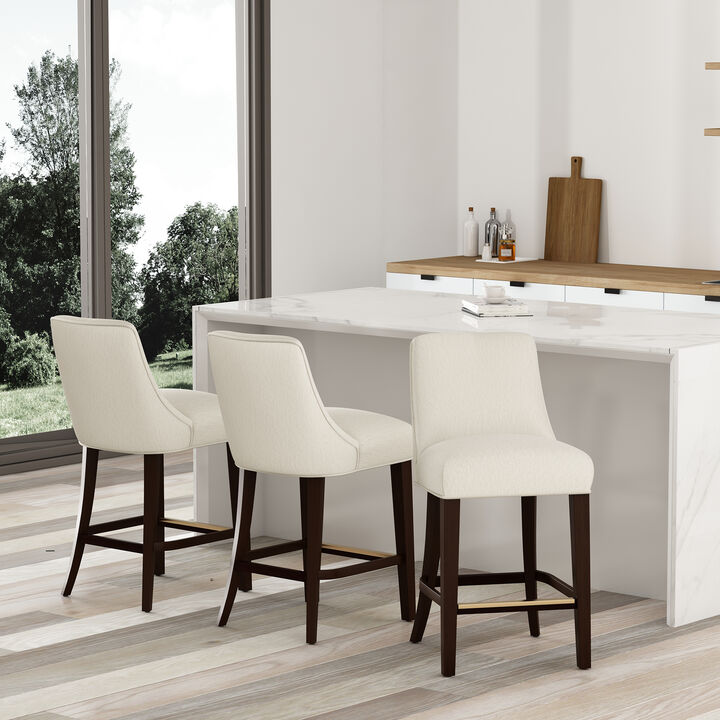 Beever Cream Counter Stools (Set of 3)