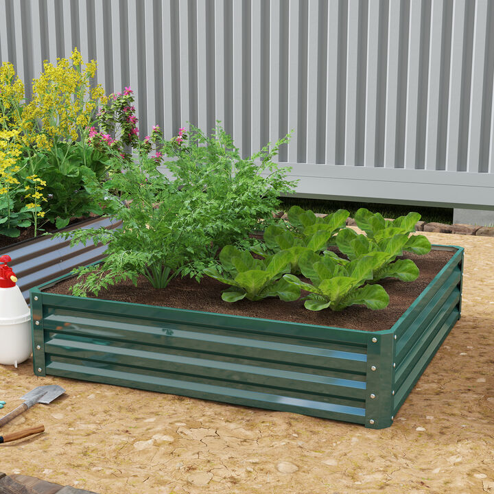Hivvago 4' x 4' Garden Bed with Durable Metal Construction