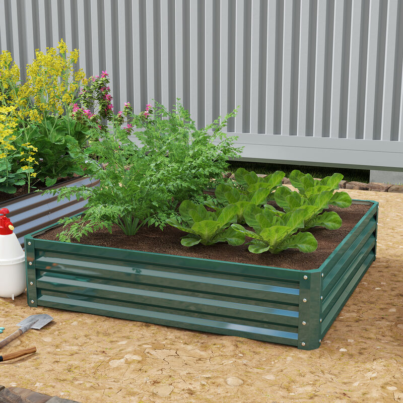 Hivvago 4' x 4' Garden Bed with Durable Metal Construction image number 1