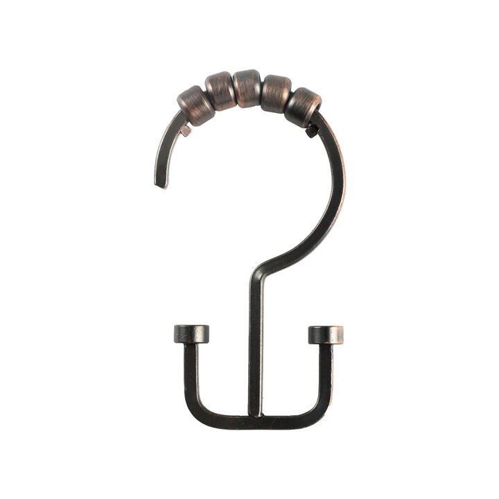 Utopia Alley Rust-Resistant Metal Double Shower Curtain Hooks, Shower Hooks Hangers for Bathroom, Kitchen Utensils, Curtains, Clothing, Towels etc - Set of 12