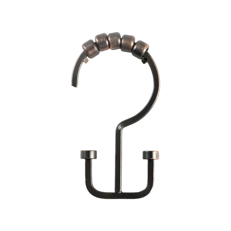 12-Piece Resistant Metal Double Shower Curtain Hooks image number 0