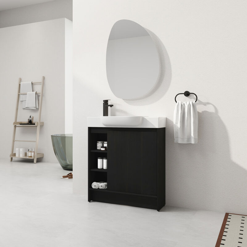 ELEMENT ACE Freestanding Bathroom Vanity with Ceramic Sink and Soft-Close Doors image number 8