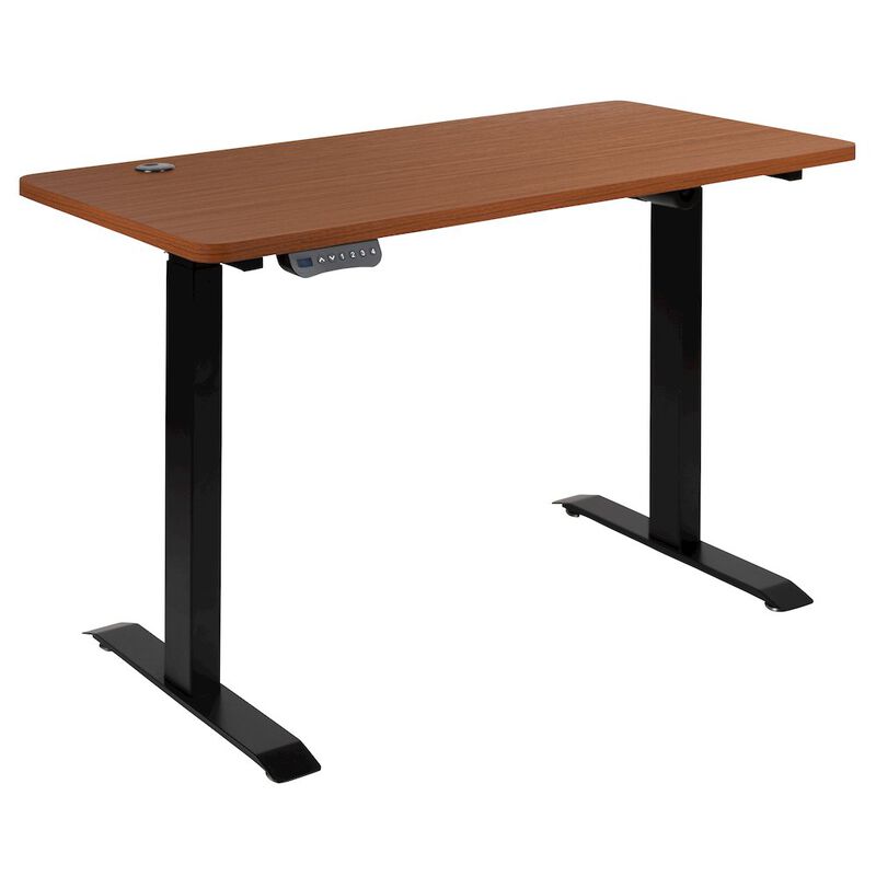 Flash Furniture Electric Height Standing Desk - Table Top 48" Wide - 24" Deep (Mahogany) image number 7
