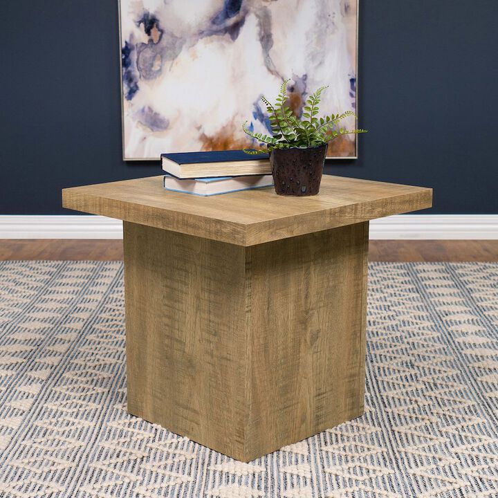 Simple Relax Square Engineered Wood End Table in Mango