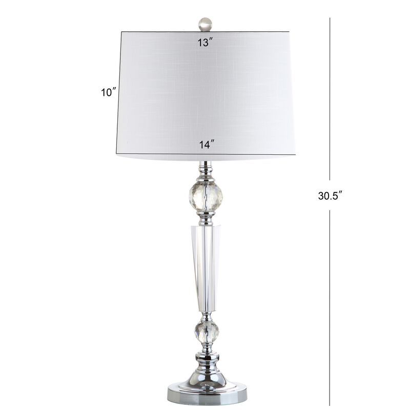 Emma 29.5" Crystal LED Table Lamp, Clear (Set of 2)