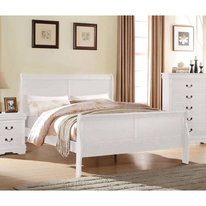 Louis Philippe Queen Bed in White