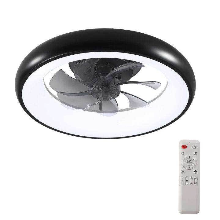 ELEMENT ACE 19 Inch Indoor Ceiling Fan with Integrated LED Light, Reversible DC Motor, Remote & App Control, Dimmable Lighting, 7 ABS Blades, Quiet Operation for Bedroom Kitchen Home Office Nursery