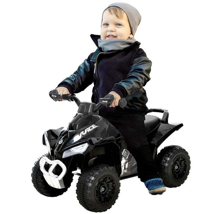 BreeBe NO Power Kids Ride On Push Car, Ride Racer, Foot-to-floor Sliding Car, Walking ATV Toy with Music, Lights