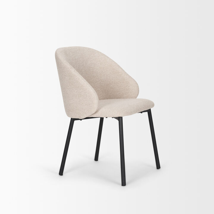 HomeRoots Set of Two Gray and Black Fabric Dining Side Chairs