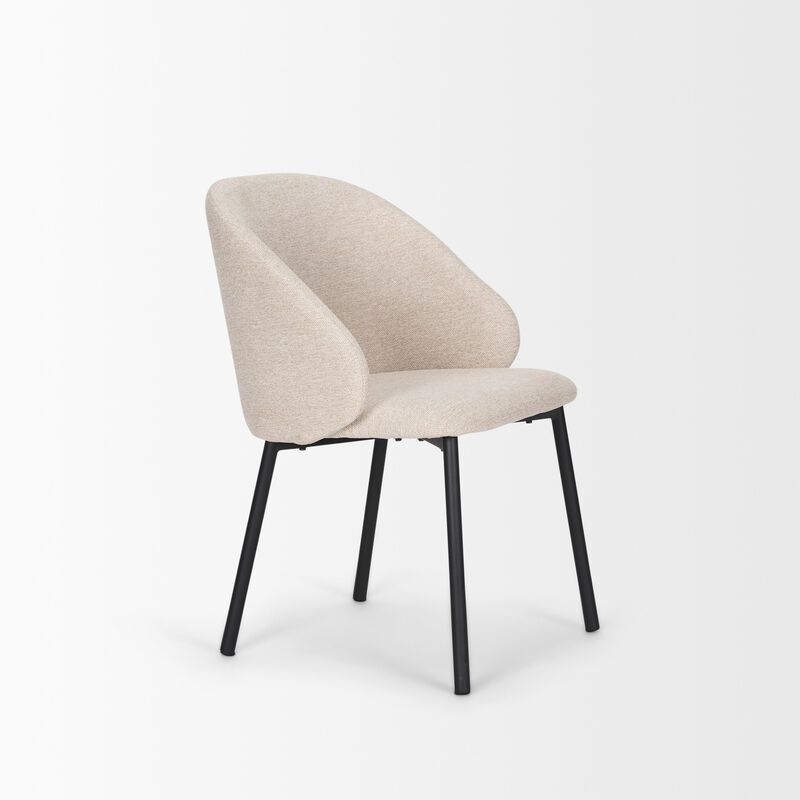 HomeRoots Set of Two Gray and Black Fabric Dining Side Chairs image number 0