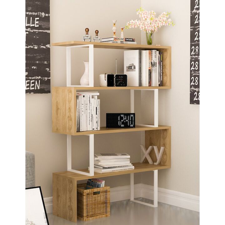 Decorotika Adriana Bookcase White&Oud Oak