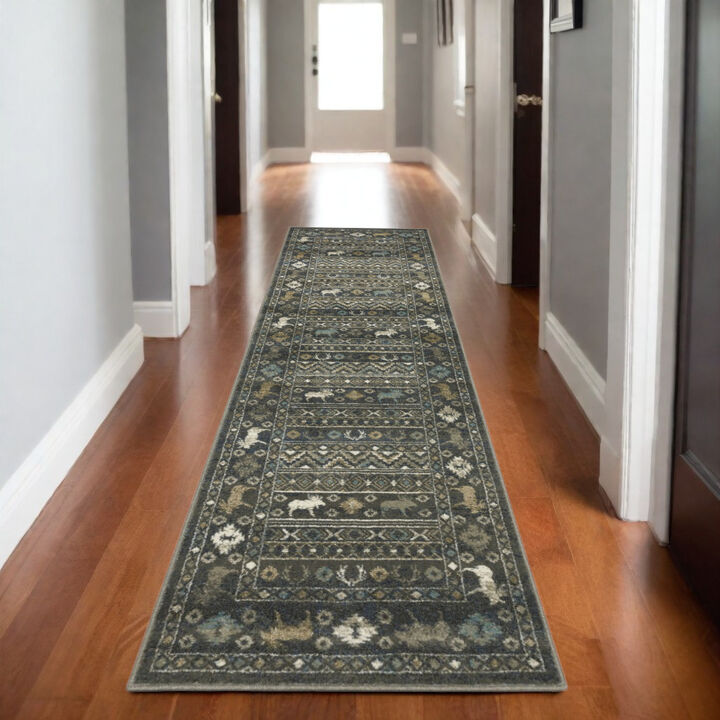 HomeRoots Southwestern Runner Rug