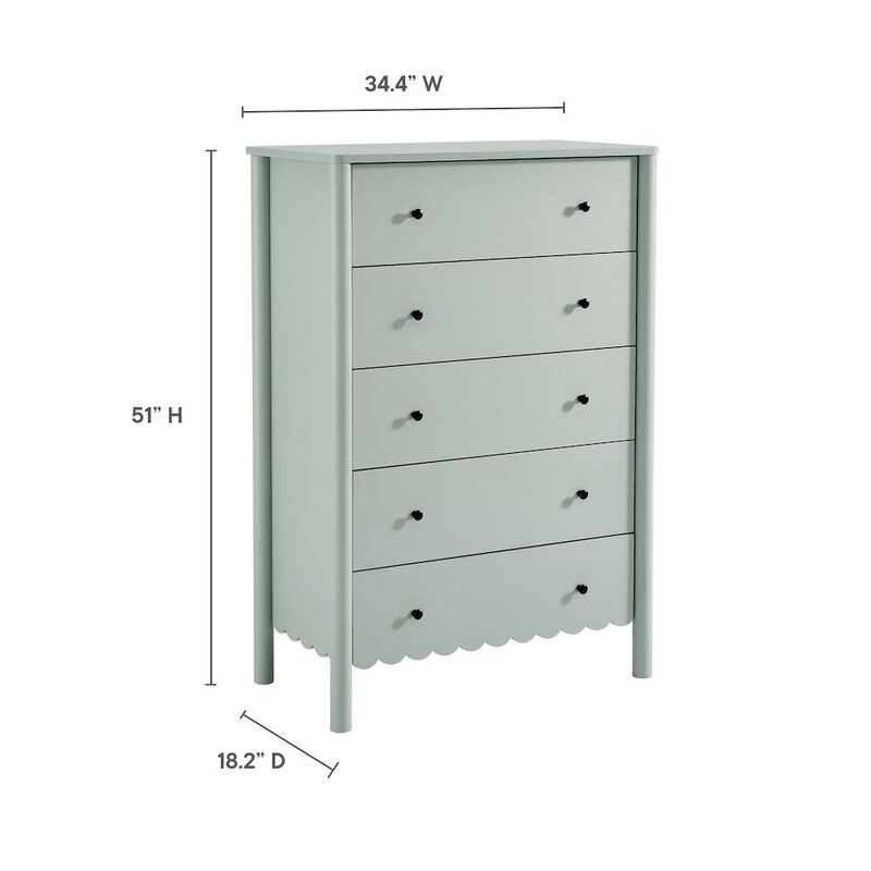 Emmeline Scalloped 5-Drawer Chest image number 2