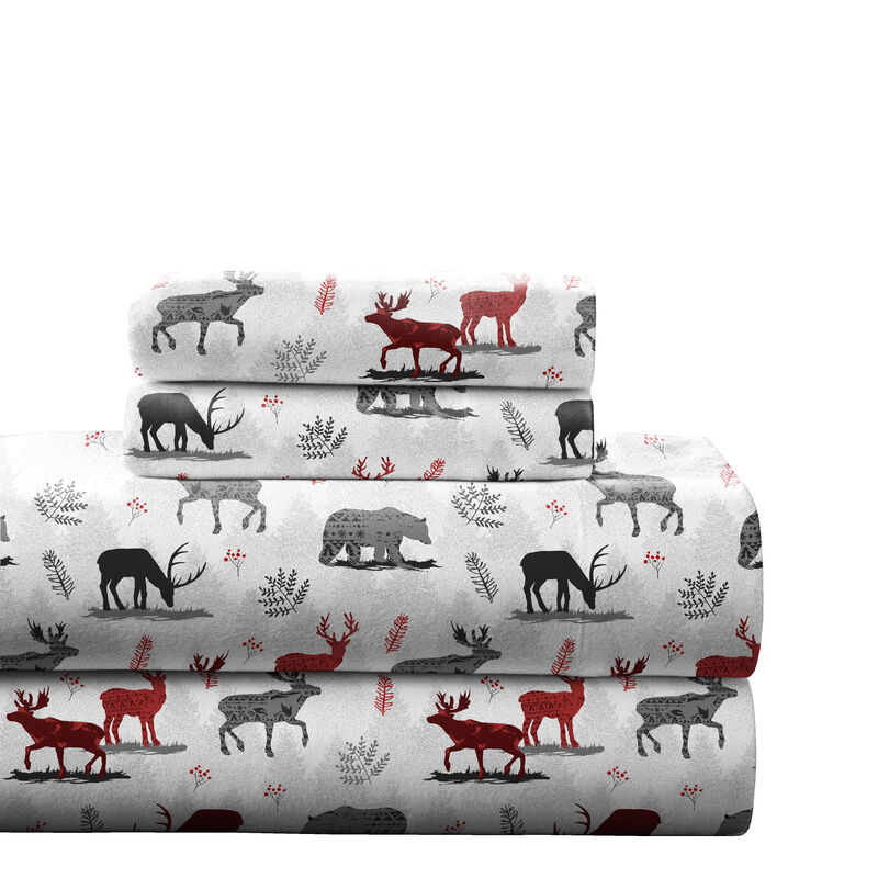 Pointehaven 180 GSM 100% Cotton Flannel Deep Pocket 4 pc Sheet Set