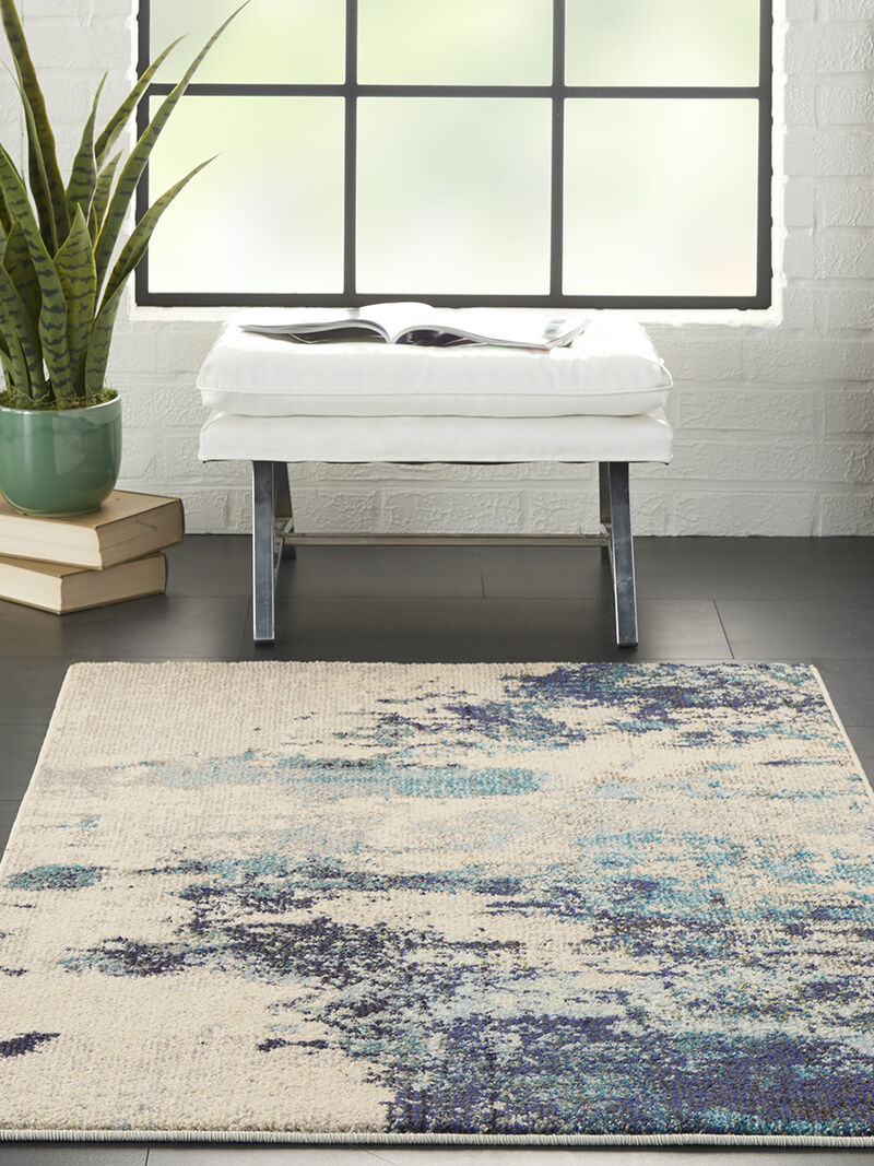 Celestial CES02 Ivory/Blue 3' x 5' Rug